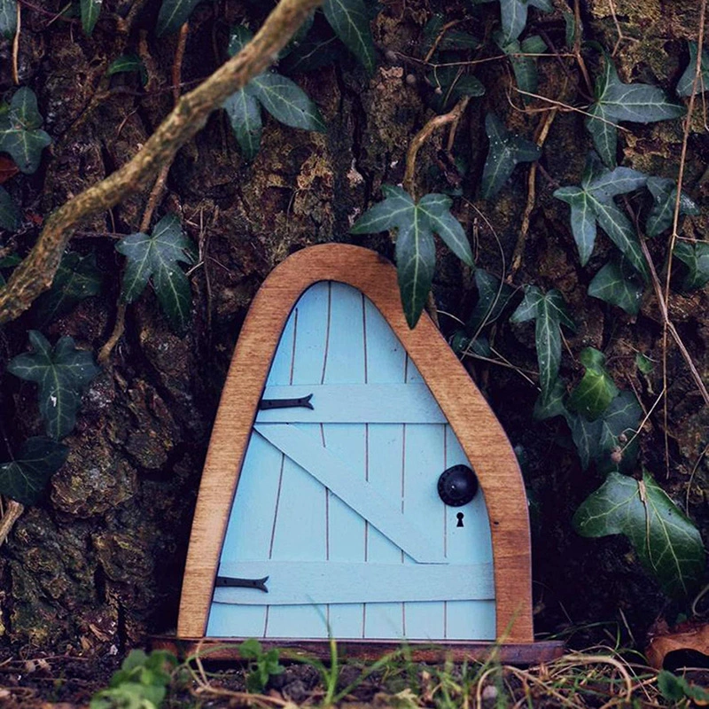 Miniature Decorative Scene Arrangement Tree Elf Door
