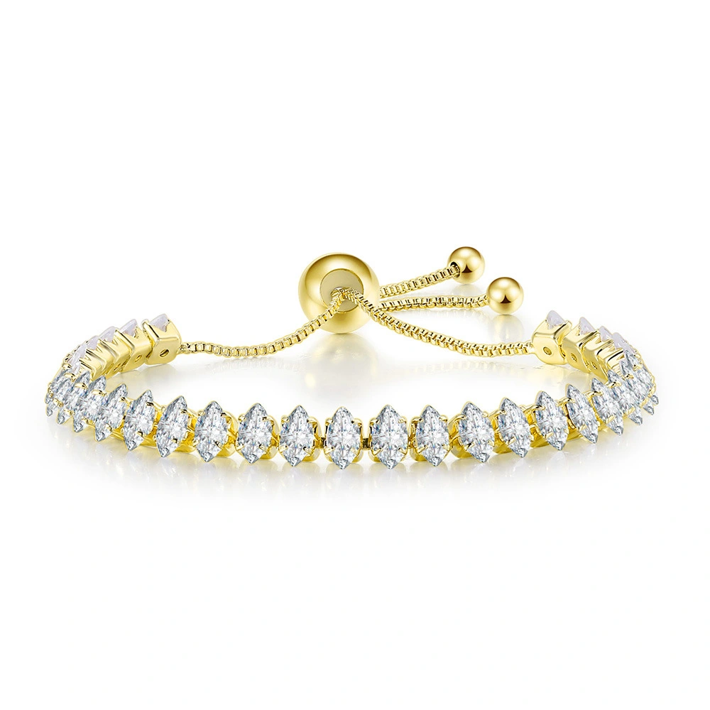 Geometric Full Diamond Tennis Bracelet For Women