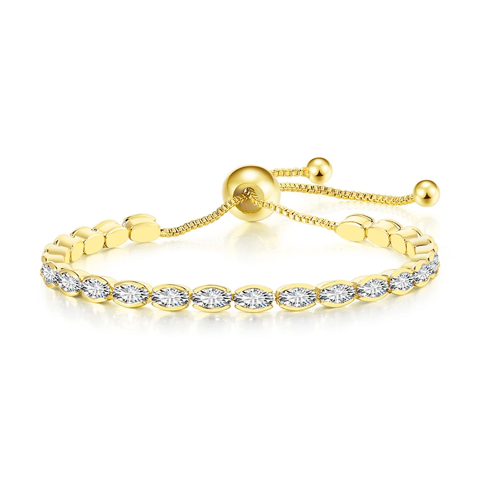 Geometric Full Diamond Tennis Bracelet For Women