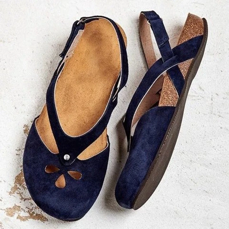 Ladies Casual Roman Style Buckle Sandals