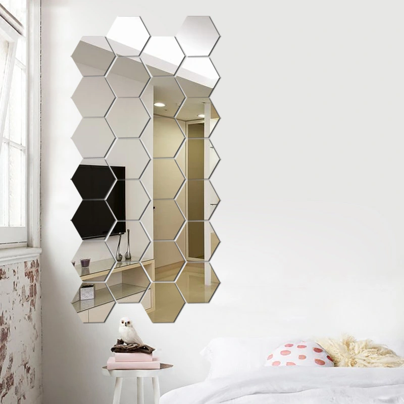 3d Stereo Hexagon Mirror Wall Sticker