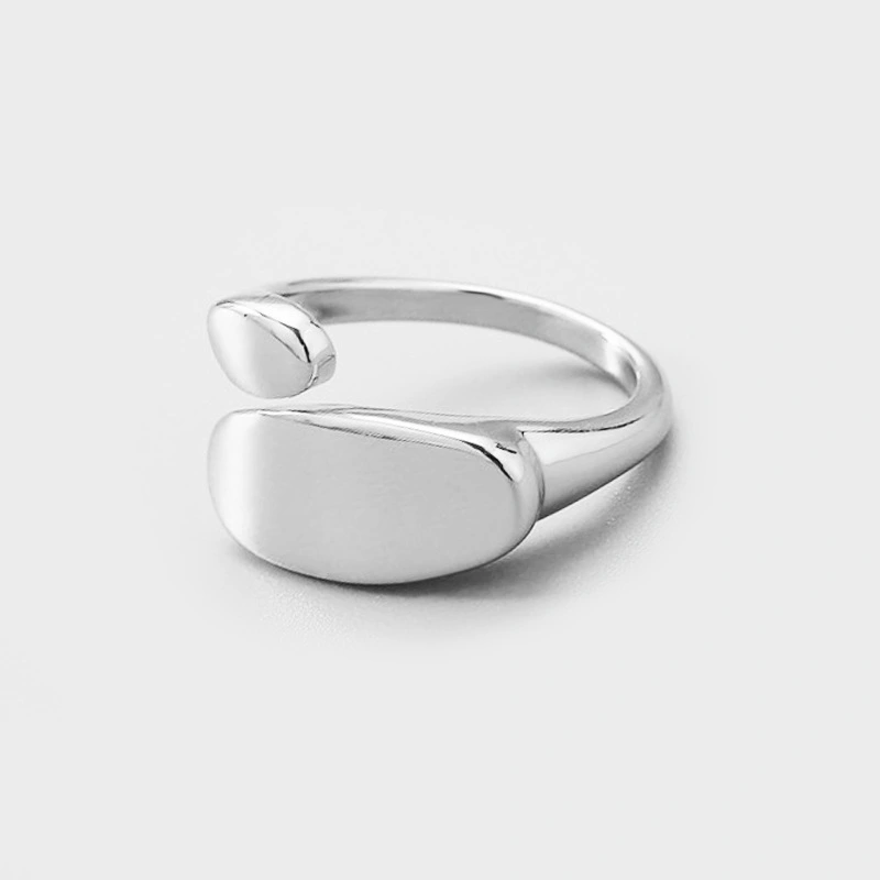 French And European-style Fashion Geometric Irregular Ring Open Smooth-surface Ring