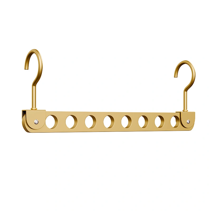 Multi-functional Foldable Aluminum Alloy Clothes Hanger With Eight Hooks For Home Use