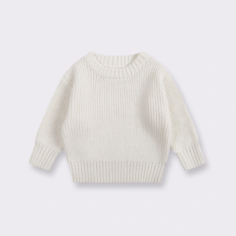 Round-neck Knitted Sweater Top For Girls
