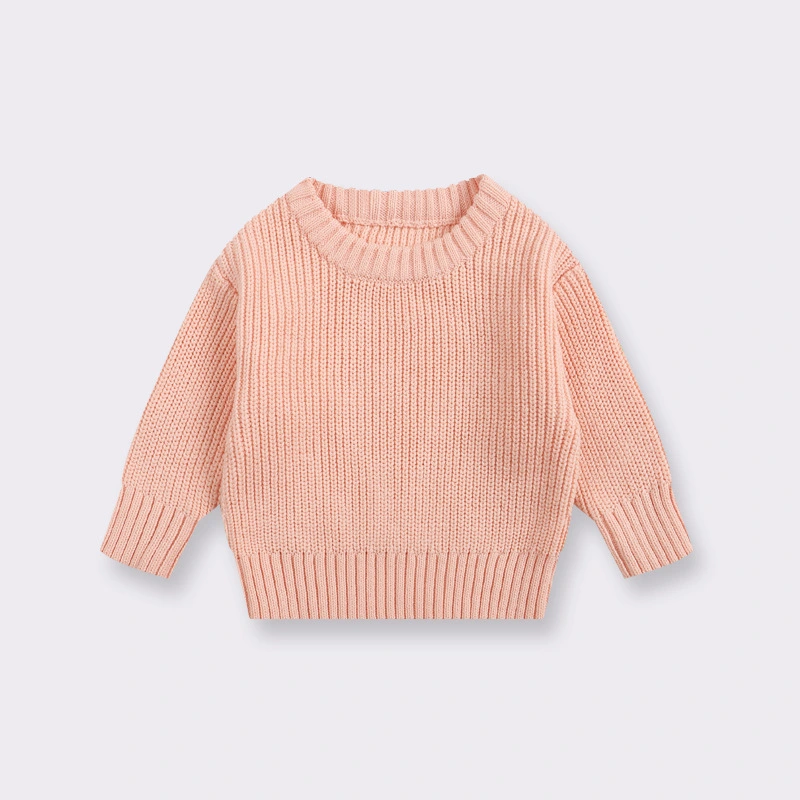 Round-neck Knitted Sweater Top For Girls