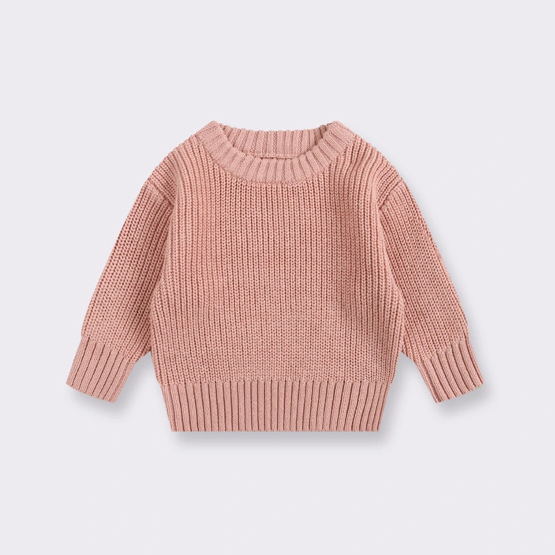 Round-neck Knitted Sweater Top For Girls
