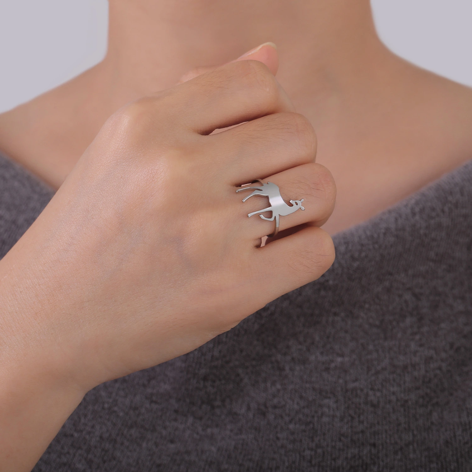 Korean-style Electroplated Stainless Steel Ring Titanium Steel Jewelry