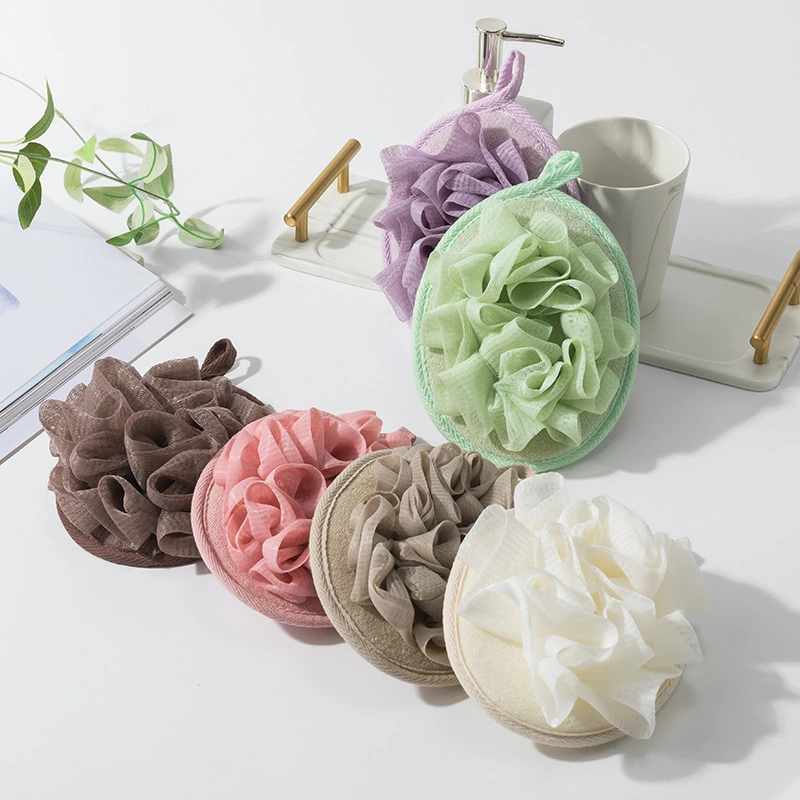 Solid-color Minimalist Oval Bath Scrubber For Lathering And Exfoliating