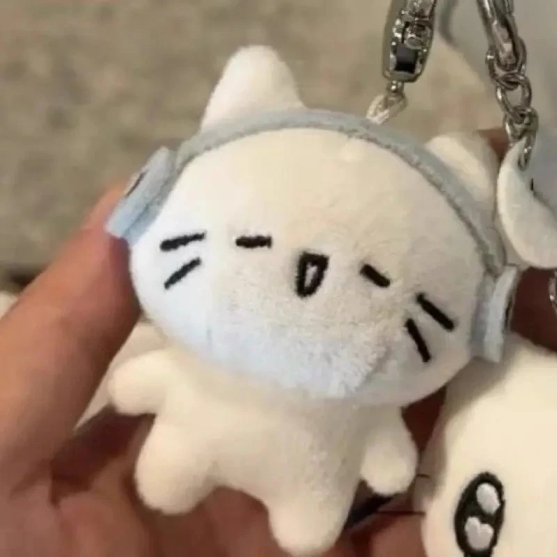 Cute New Cat Ear Headphones Plush Toy Cartoon-style Healing Plush Bag Charm