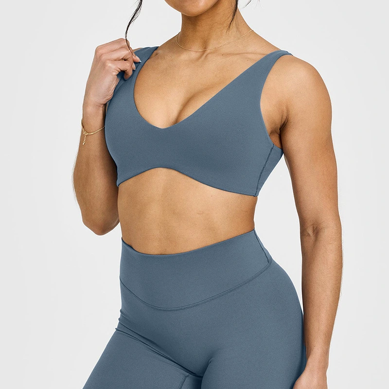 Women's Solid Color Shockproof Yoga Bra Sports Vest