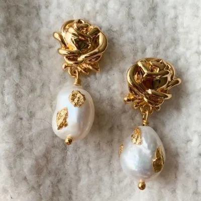 French Vintage Baroque Pearl Earrings