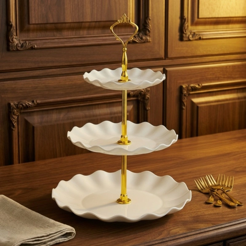 Front Desk Living Room Home Snack Plate High-End Light Luxury Multi-Tier Dried Fruit Tray
