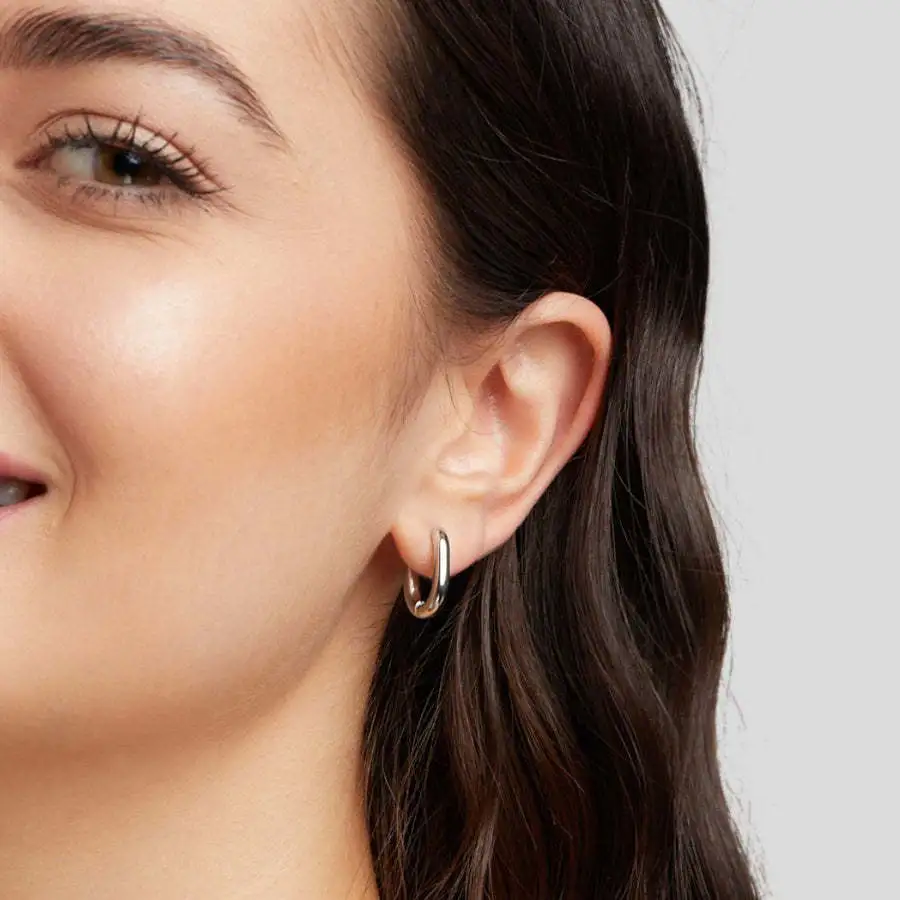 Stainless Steel 18K Gold-Plated Mini O-Ring Earrings