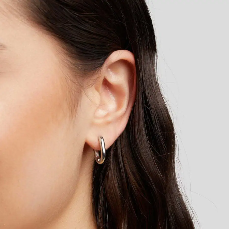 Stainless Steel 18K Gold-Plated Mini O-Ring Earrings