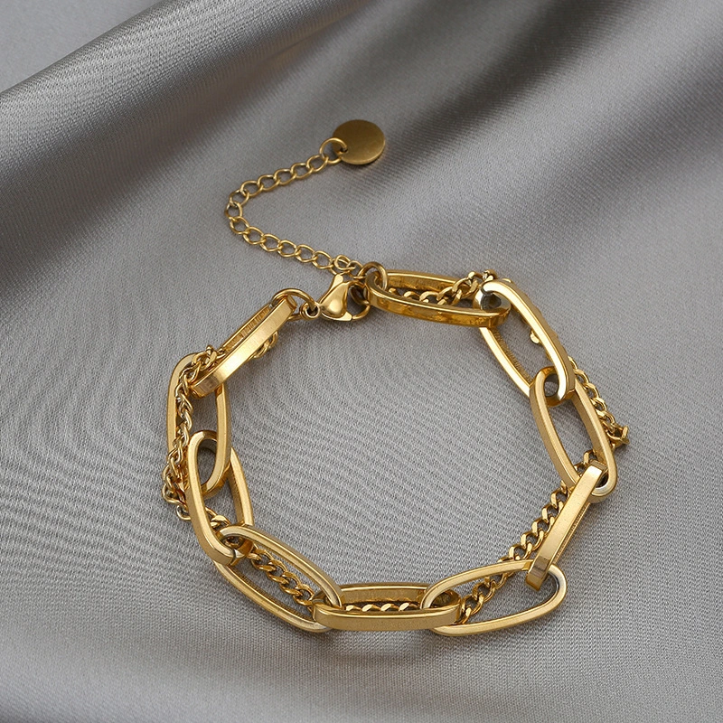 Thick Chain Double-layer Bracelet For Women