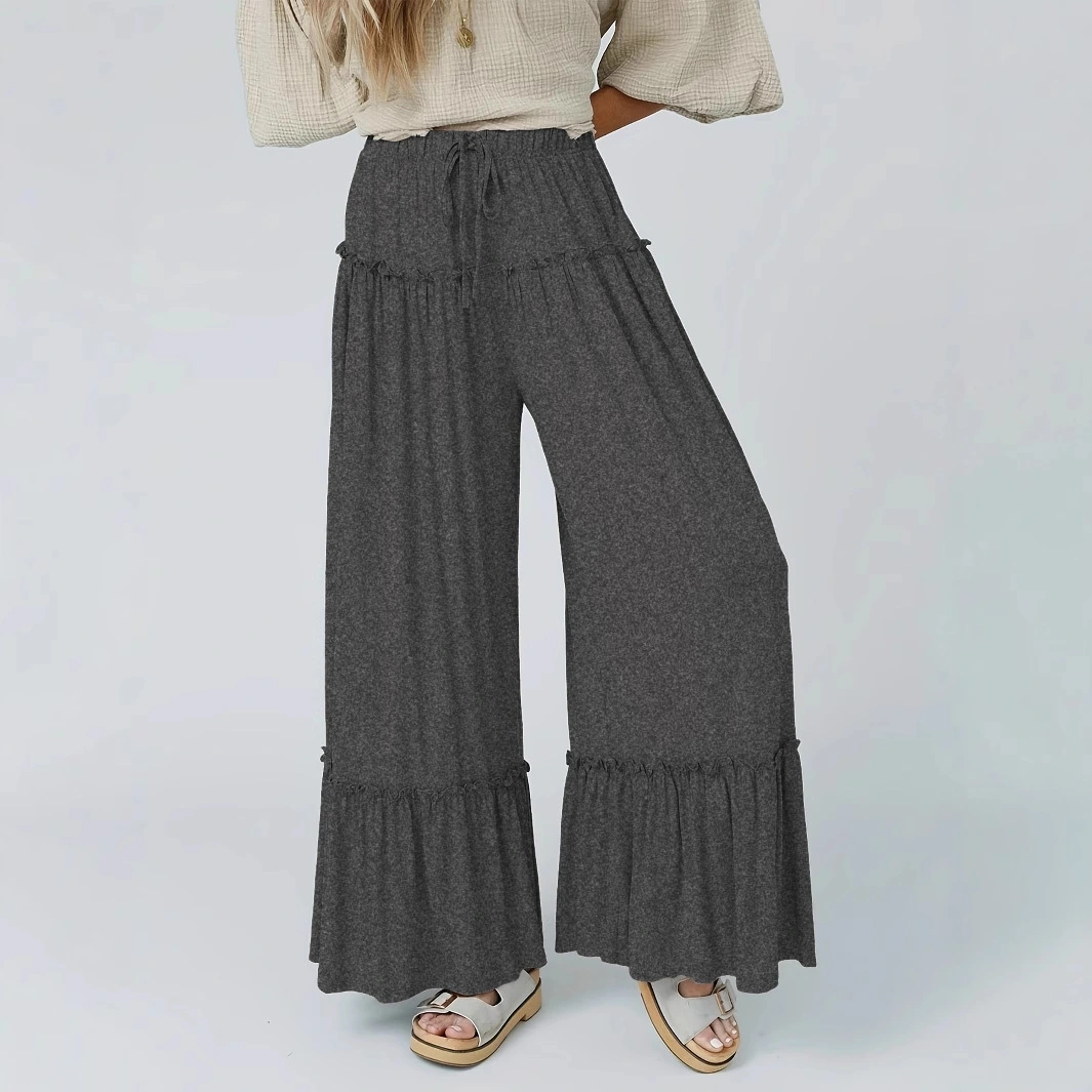 Solid-color High-waist Casual Pants For Women