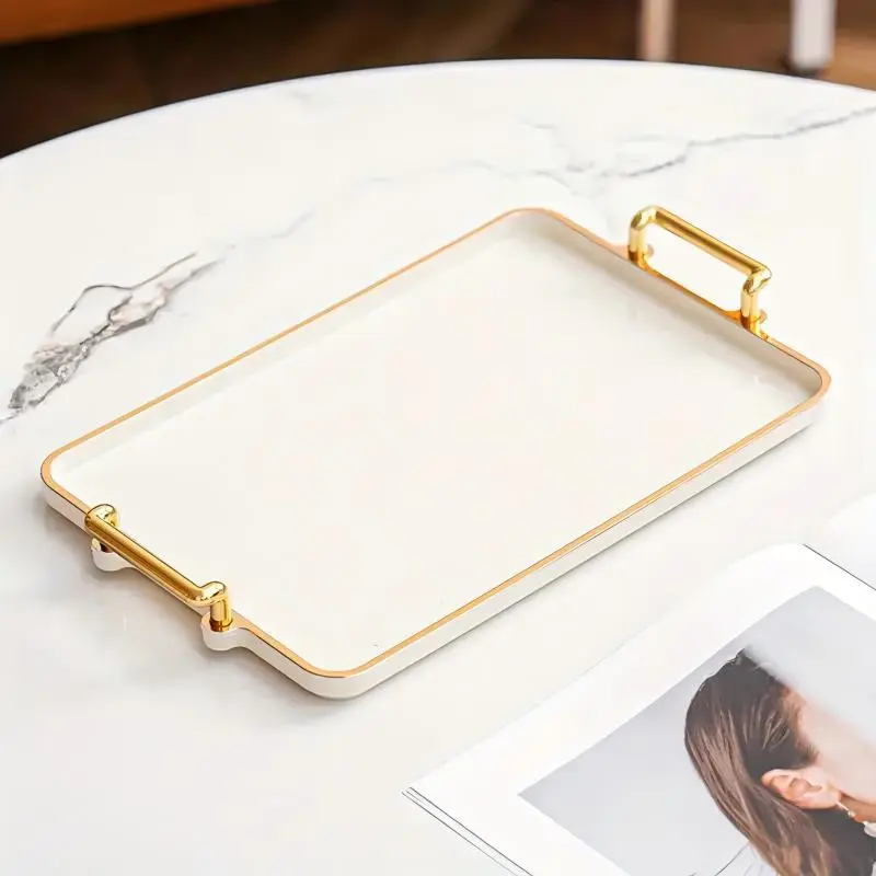 Light-luxury Rectangular Tray For Cup Storage