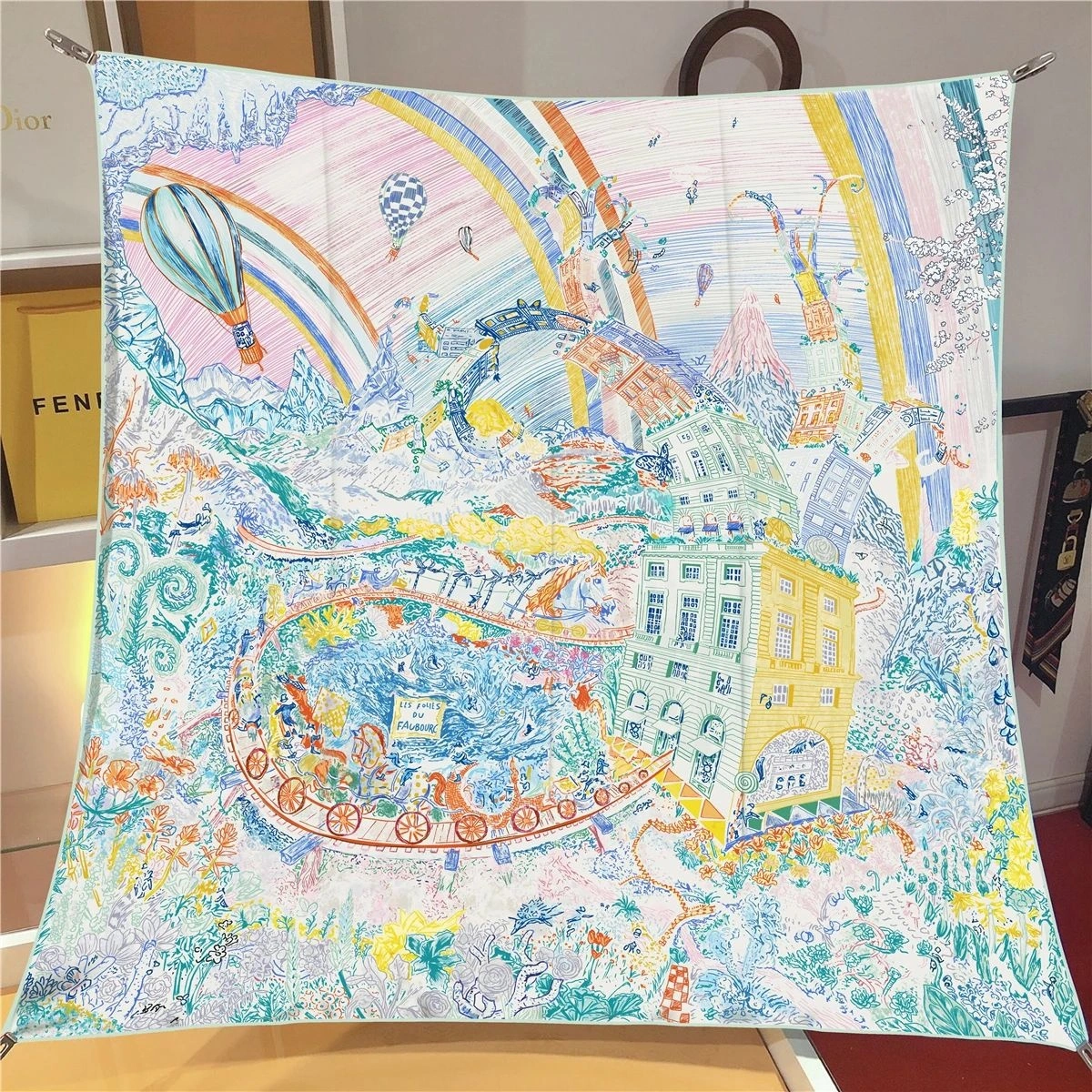 Creative Versatile Printed Twill Silk Scarf