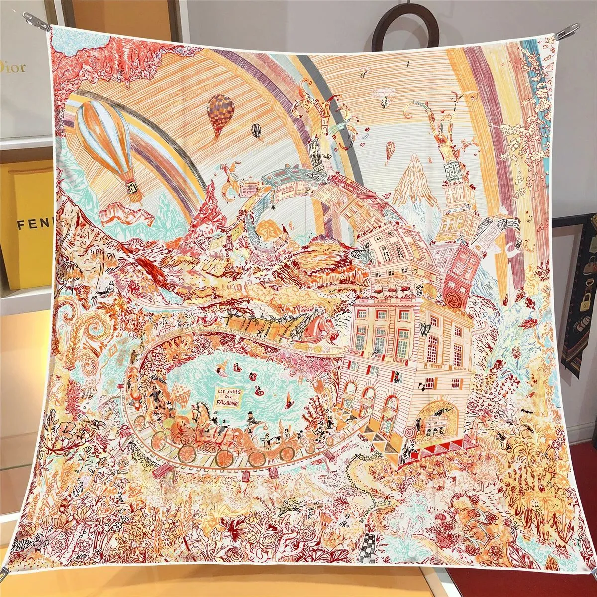 Creative Versatile Printed Twill Silk Scarf