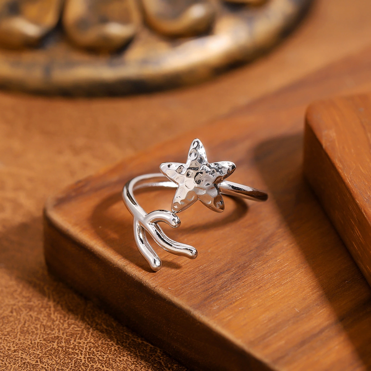 INS Style Ocean Inspired Ring For Women, Personality Vacation Style, Fashion Seahorse Stainless Steel Ring Jewelry