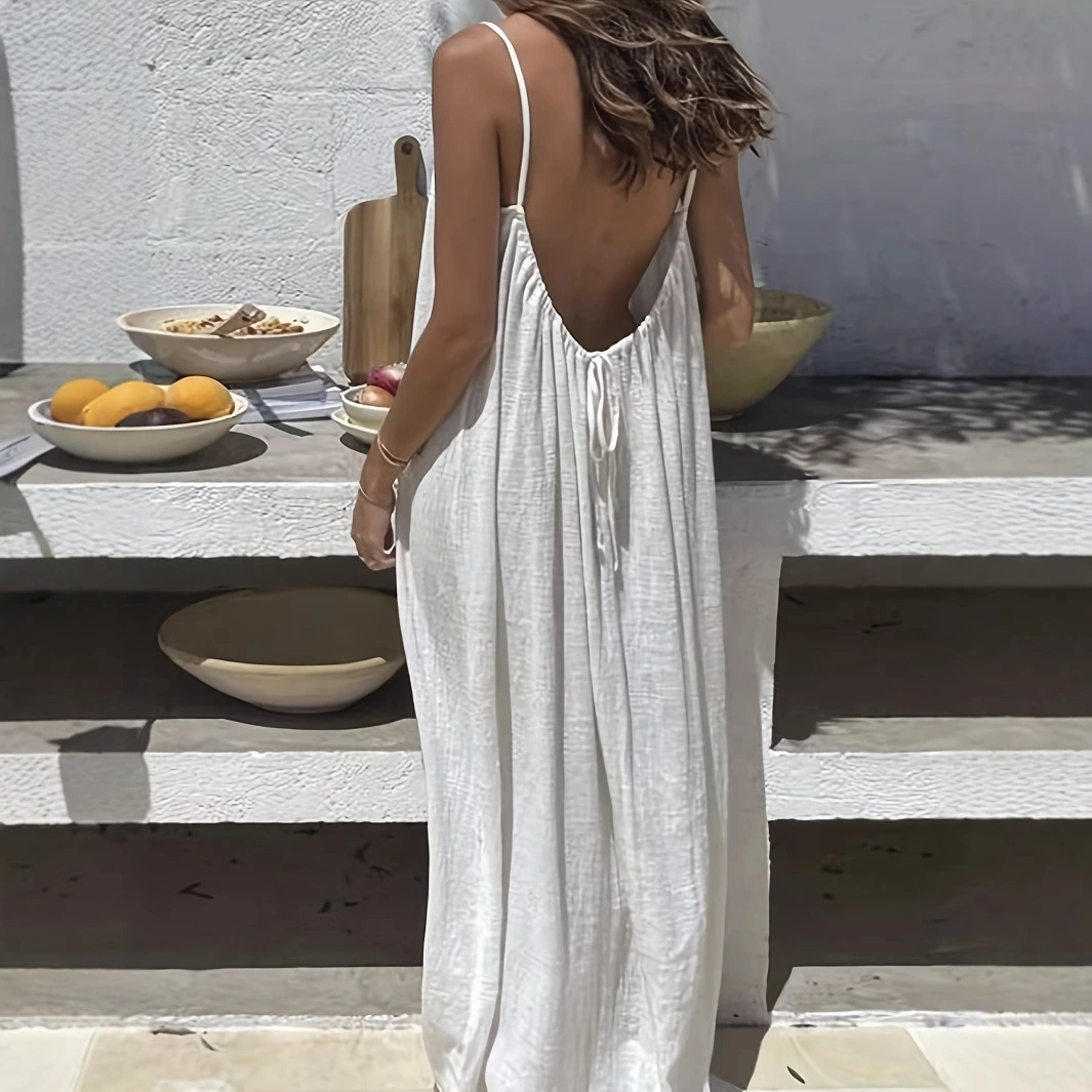 Backless Loose Long Home Wear Dress