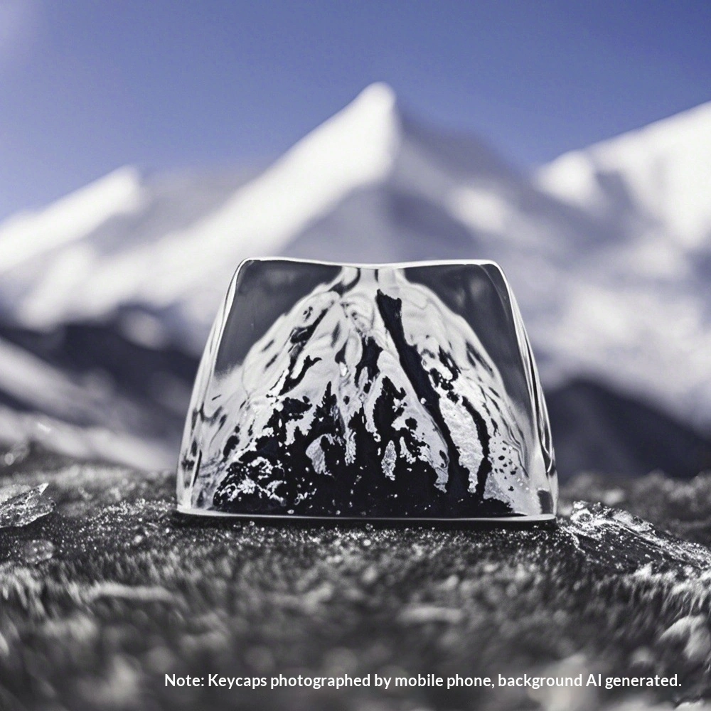 Keycaps Featuring Snow-capped Mountains And Torii Gates As Design Elements