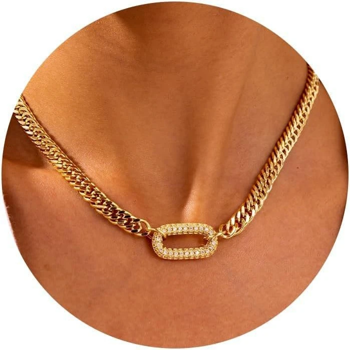 New Double-layer Gold 26-letter Necklace With Zircon Circles