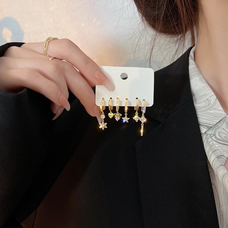 Stylish And Exquisite Earring Set Of Six Pieces