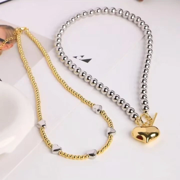 Fashionable Heart-Shaped Cross Tassel Pendant Necklace