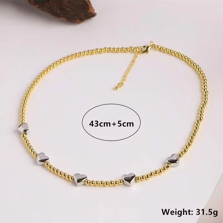 Fashionable Heart-Shaped Cross Tassel Pendant Necklace