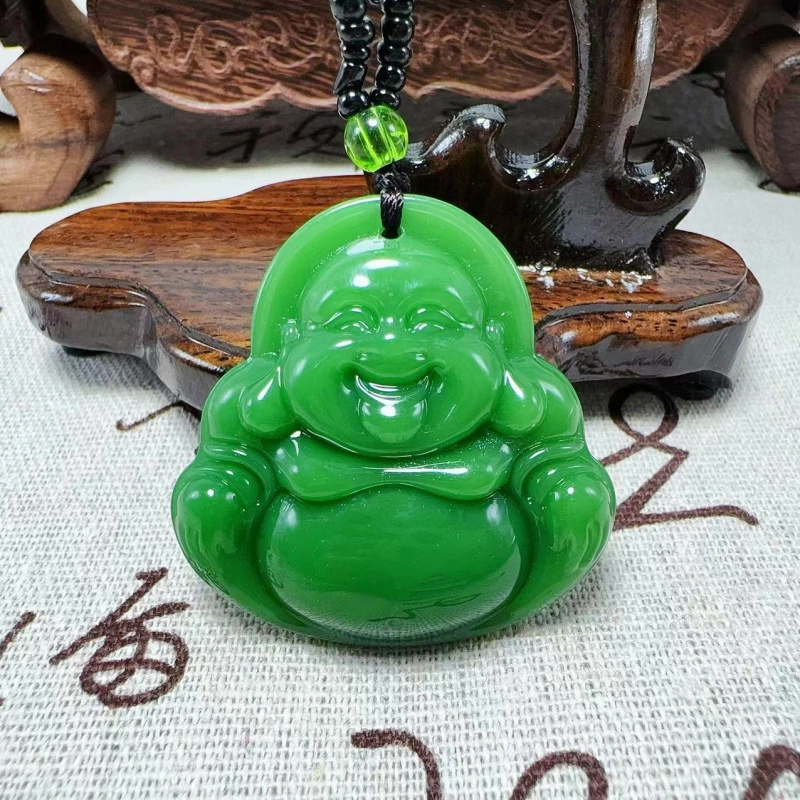 Hetian-style Guanyin Buddha Pendant Ethnic-style Sweater Chain For Men