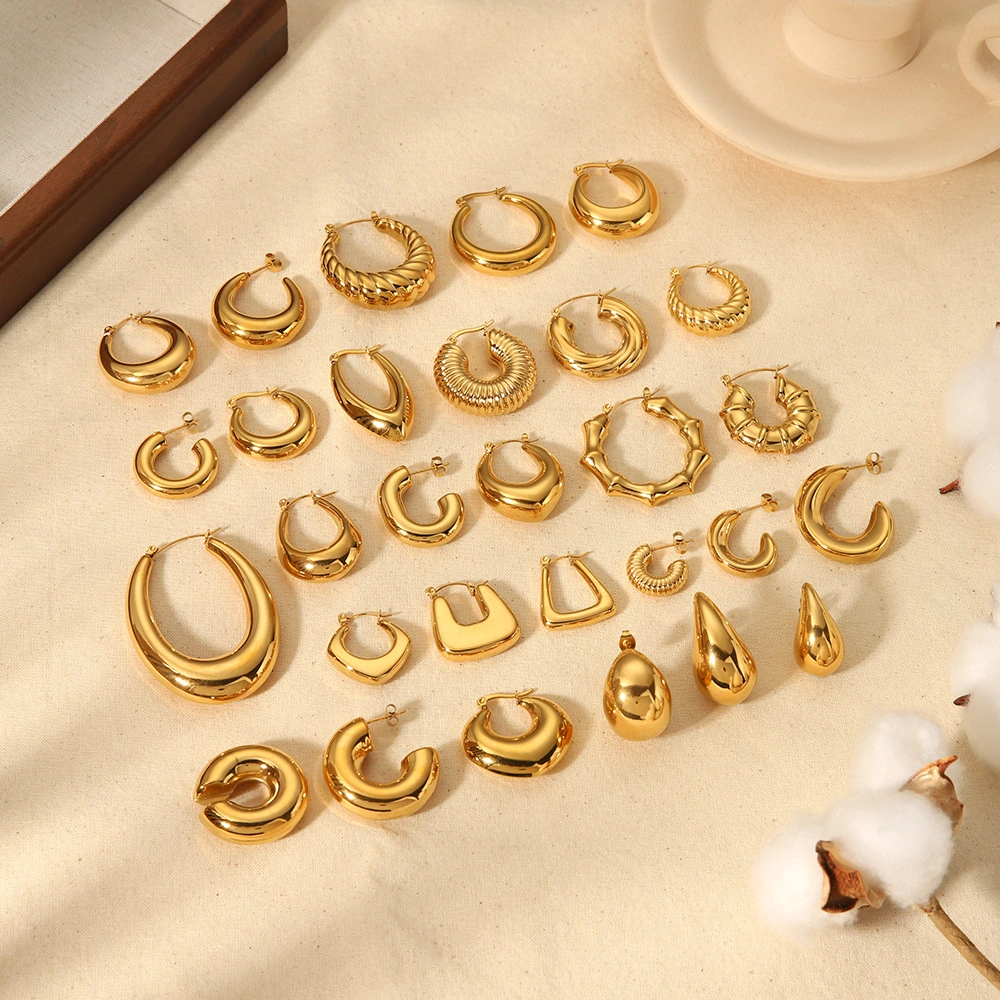18K Gold Stainless Steel Earrings That Wont Fade
