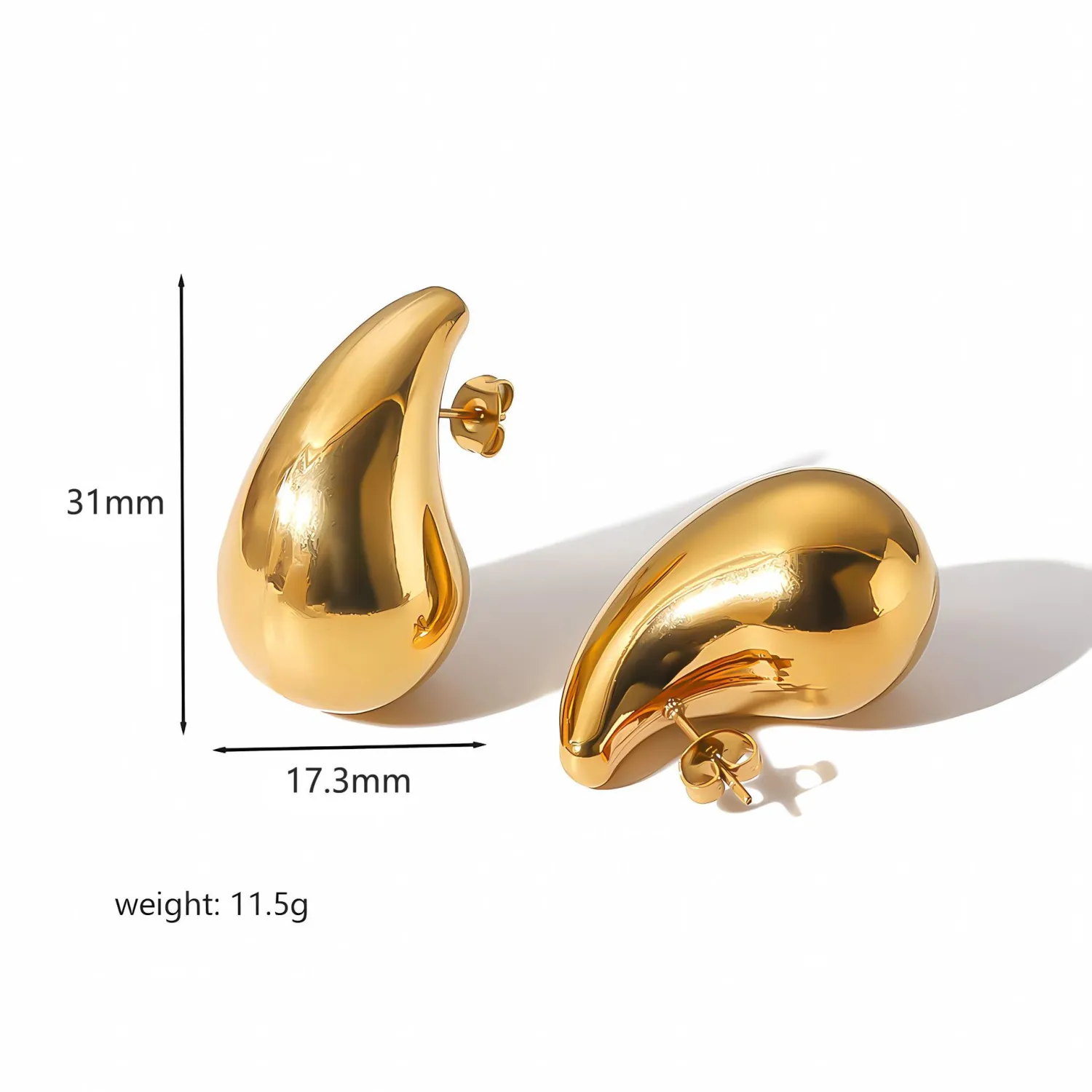 18K Gold Stainless Steel Earrings That Wont Fade
