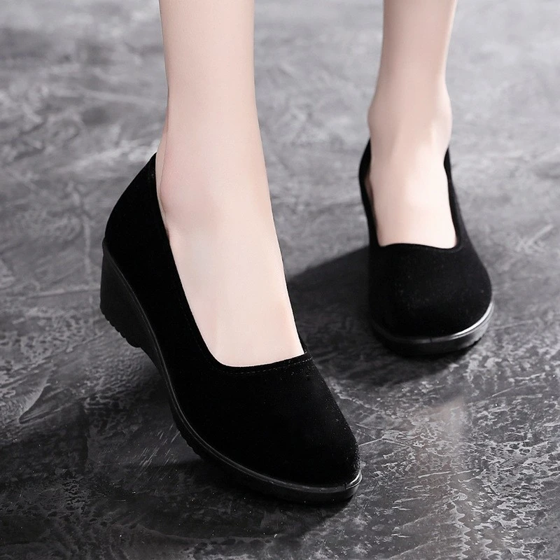 Workwear Soft-soled Black Womens Shoes