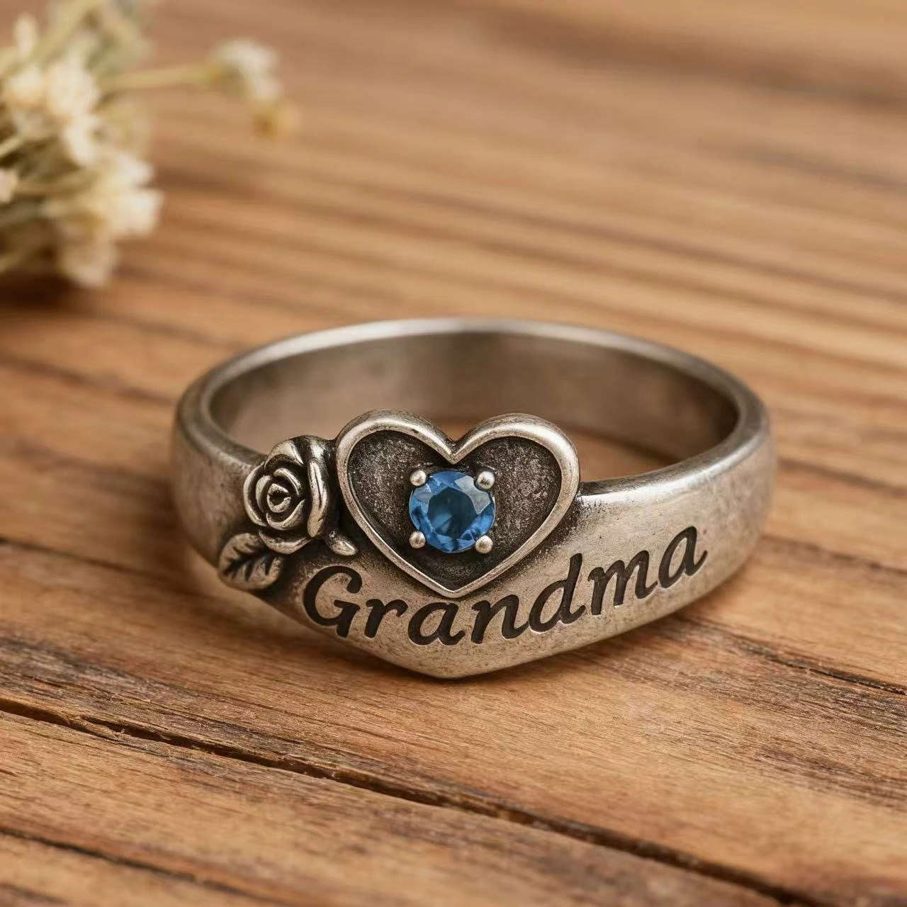 Eco-Friendly Alloy Grandma Ring European And American Holiday Gift