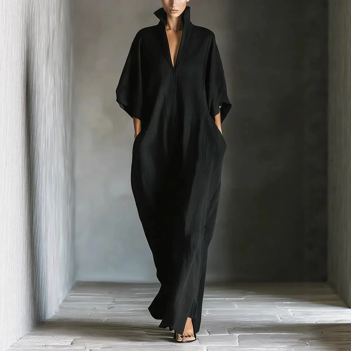 Women's Fashion V-Neck Casual Loose Dress