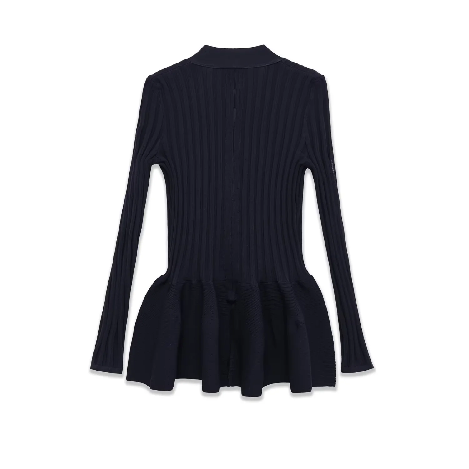 European And American-style Instagram-worthy Floral Blue Knitted Cardigan Dress