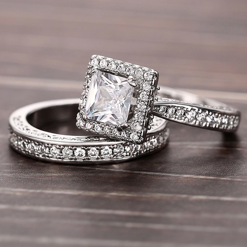 Women's Luxurious Geometric High-End Fashion Couple Rings