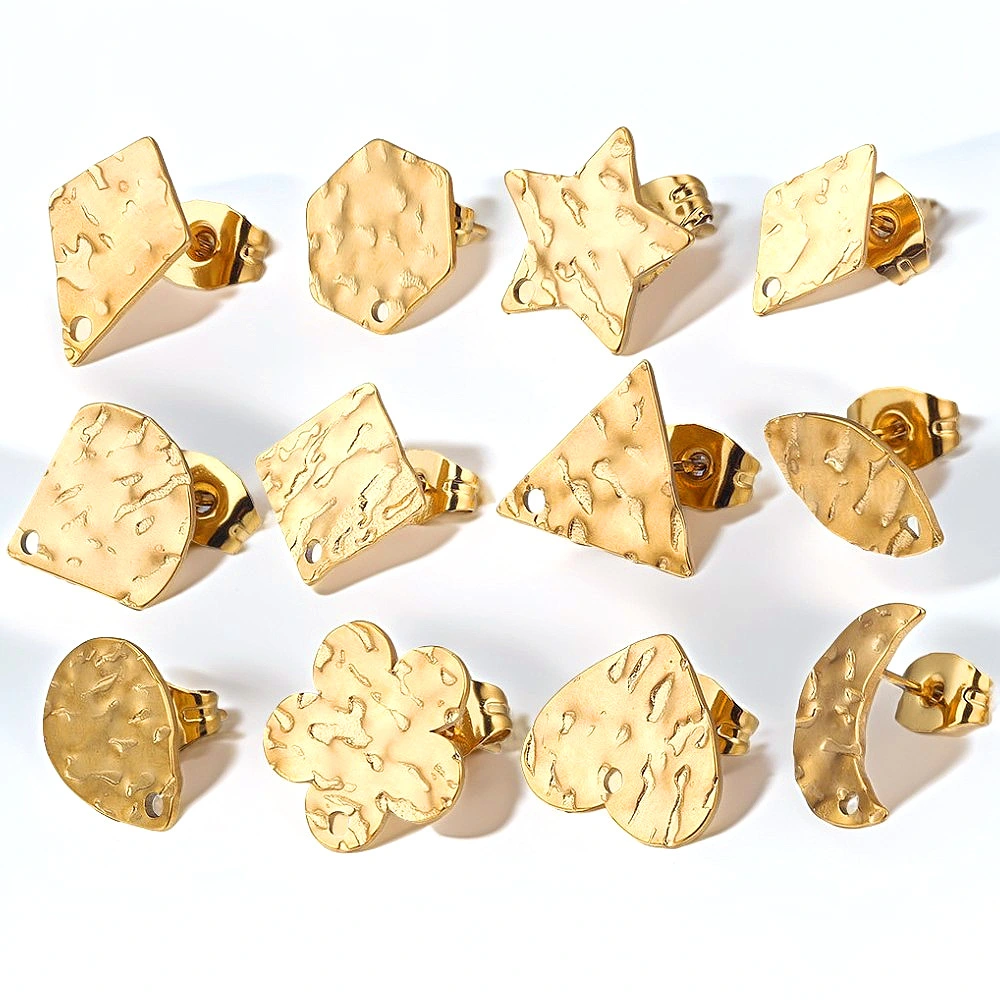 Stainless Steel Geometric Embossed Titanium Steel Earrings