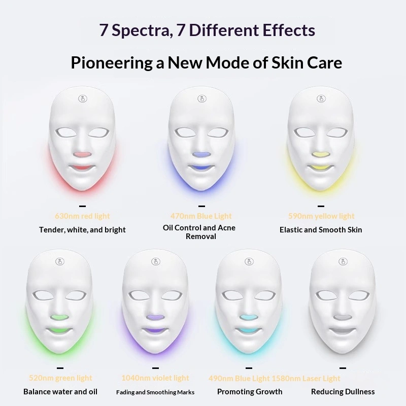 LED Home Beauty Facial Mask With Red And Blue Light