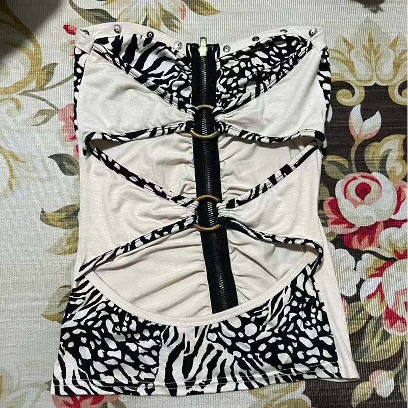 Women's Zippered Tube Top