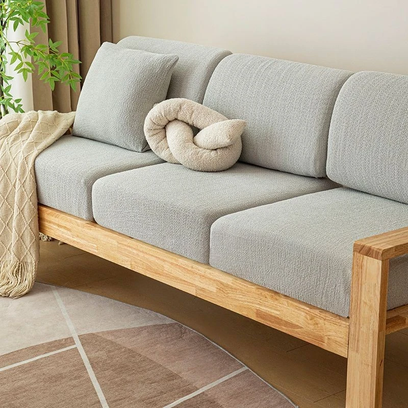 All-Season Solid Wood Sofa Full-Coverage Non-Slip Seat Cushion Cover