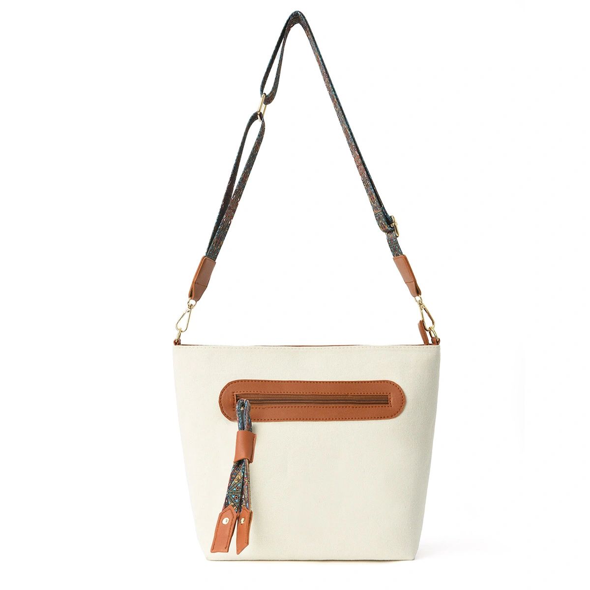 Fashionable Large-Capacity Printed Ribbon Tassel Shoulder Bag