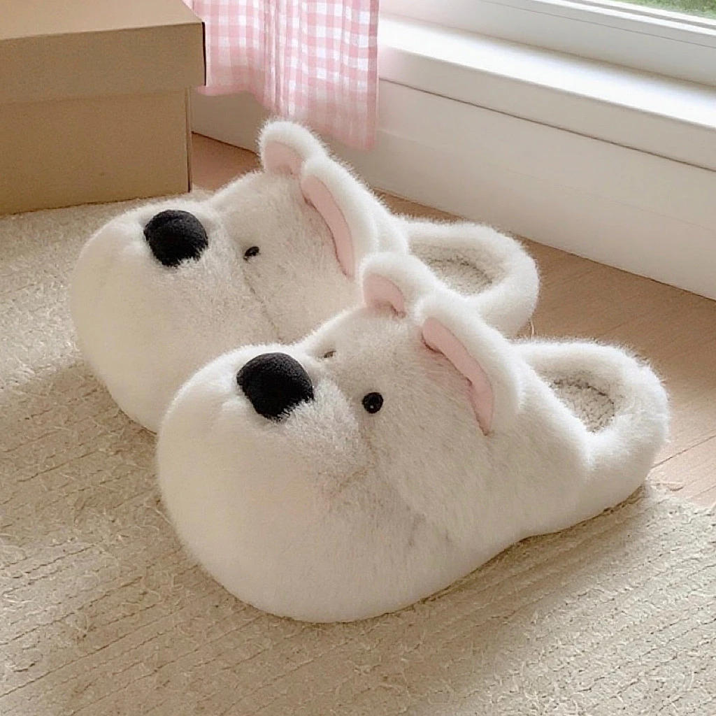 Cartoon West Highland Terrier Home Cotton Slippers