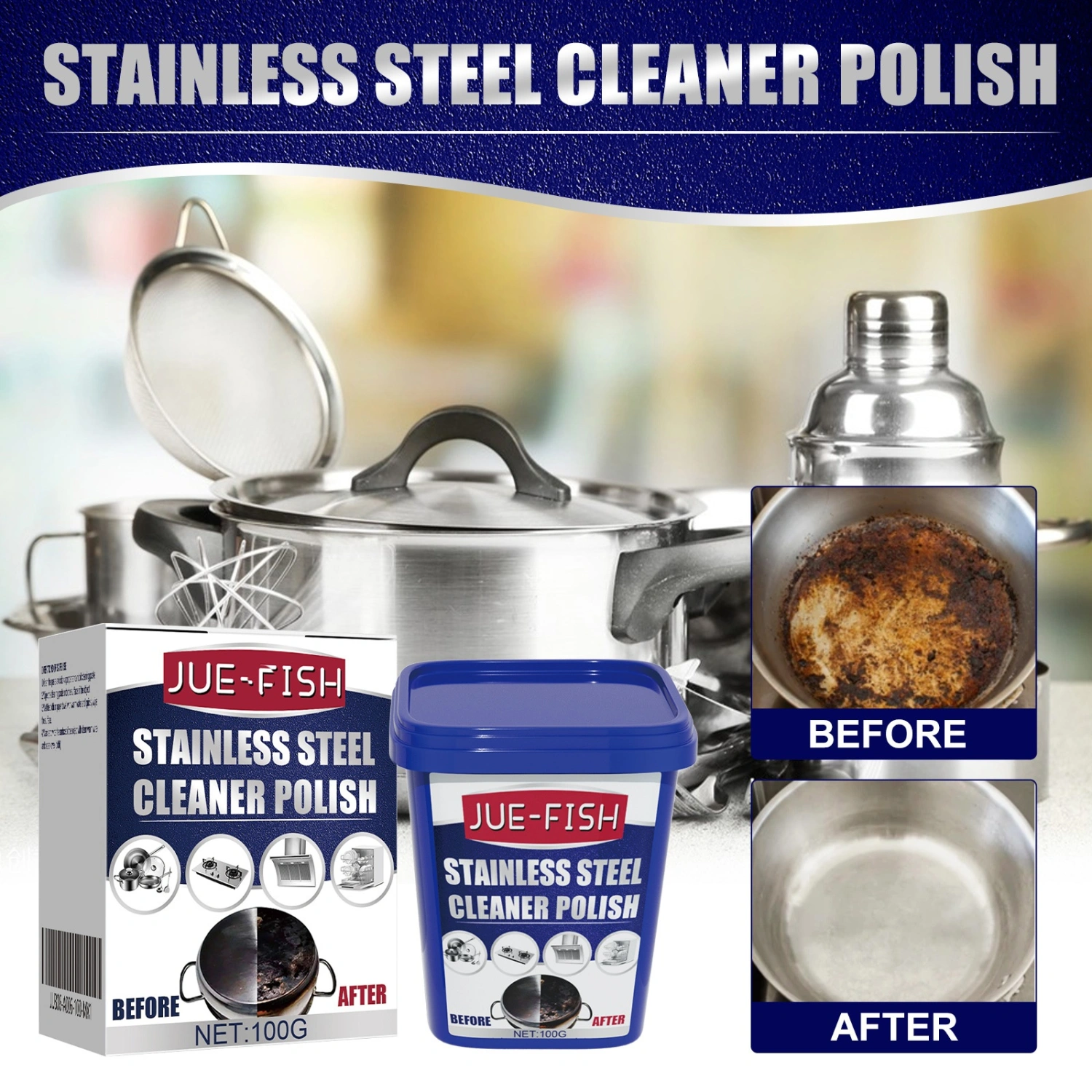 Kitchen Stove Degreasing Stainless Steel Cleaning Paste