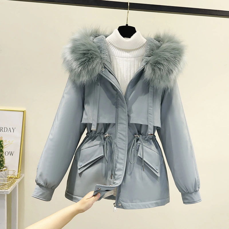 Korean Style Loose Cotton Short Fleece Parka
