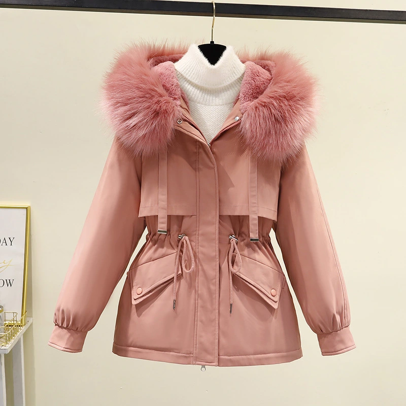 Korean Style Loose Cotton Short Fleece Parka