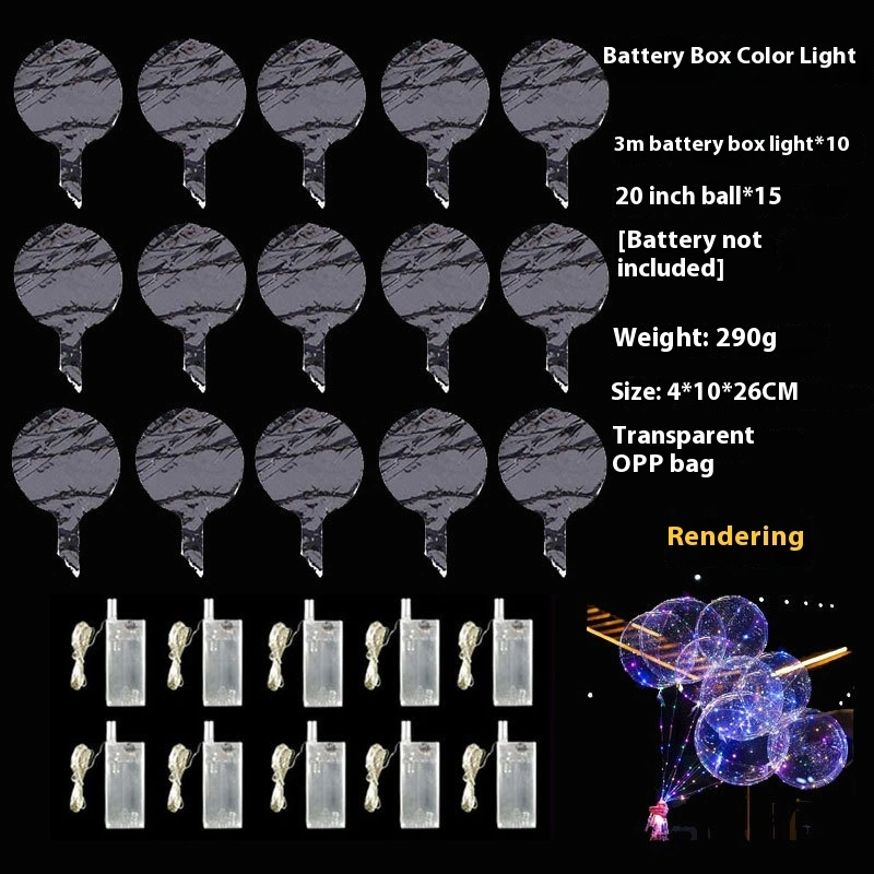 Luminous 20-inch LED Color Warm Transparent Full Set With Light Bounce Ball