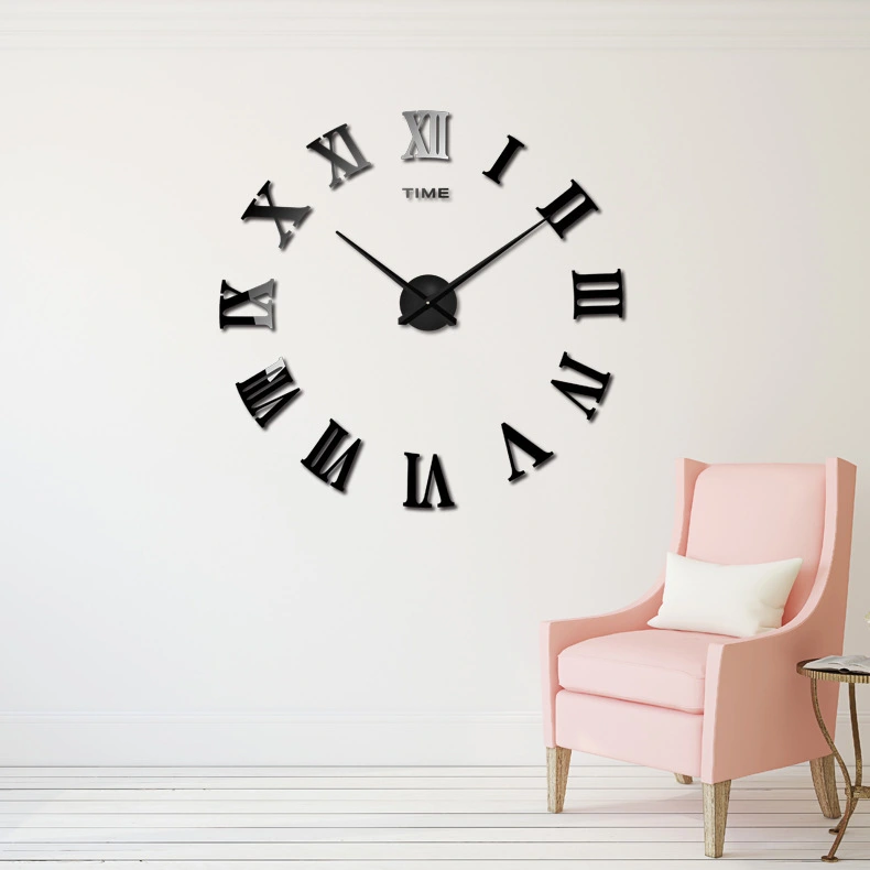 European Mirror Wall Clock Creative Clock
