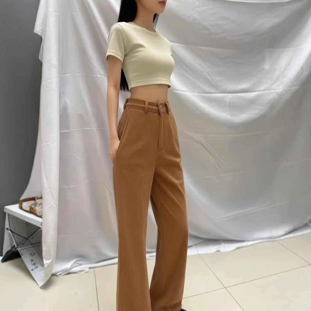 High-waisted Casual Womens Fashionable Casual Trousers